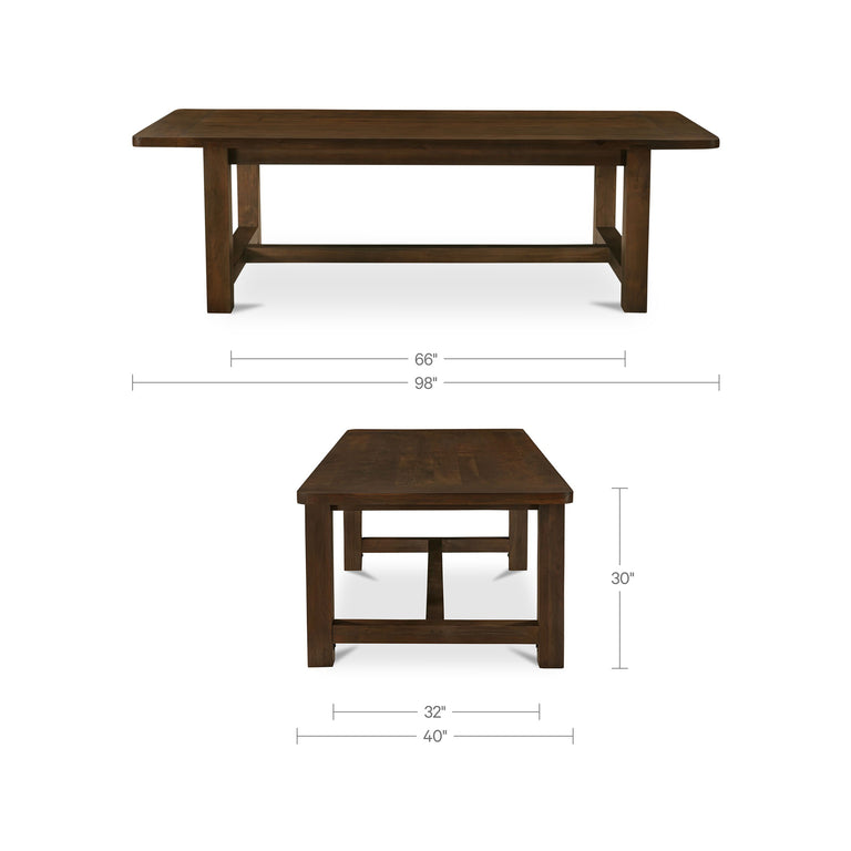 WILSON DINING TABLE LARGE WARM BROWN