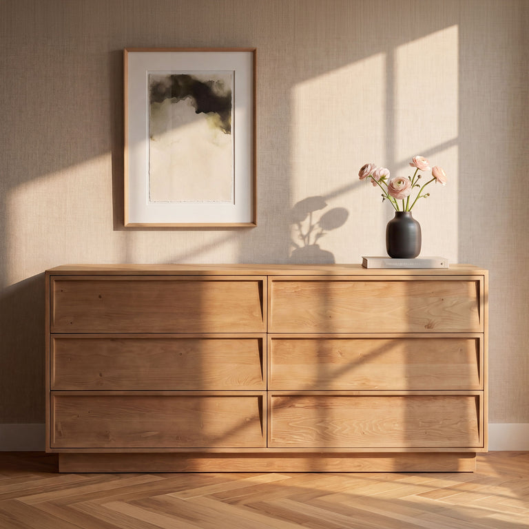 HUDSON 6 DRAWER DRESSER NATURAL