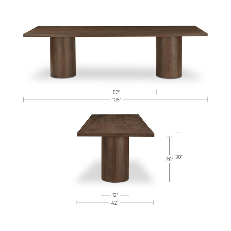 HADLEY DINING TABLE LARGE WARM BROWN