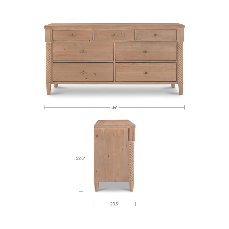 JONI 7 DRAWER DRESSER NATURAL