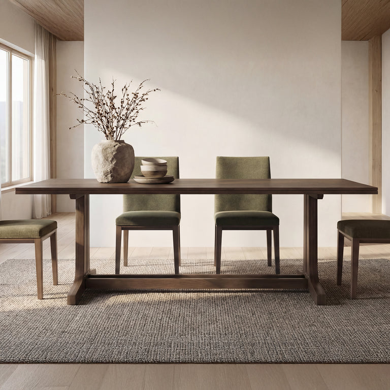 SAMUEL DINING TABLE DARK BROWN