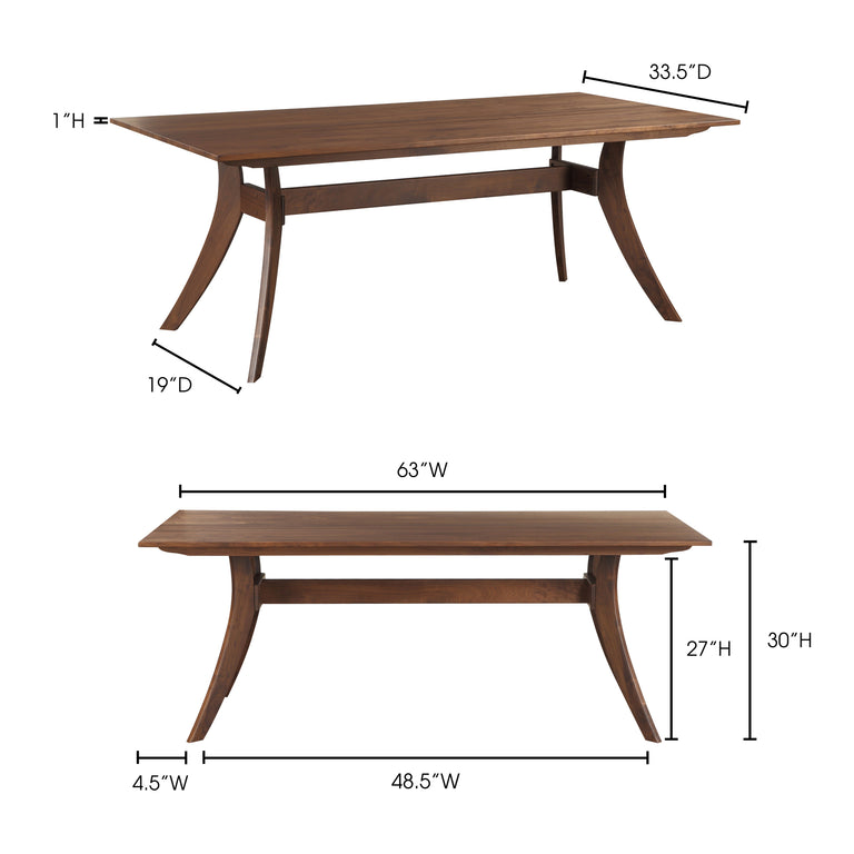 FLORENCE SMALL DINING TABLE BROWN