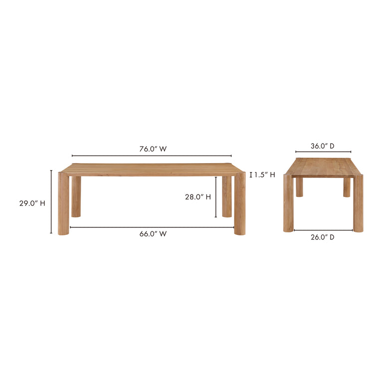 POST DINING TABLE SMALL OAK BLACK