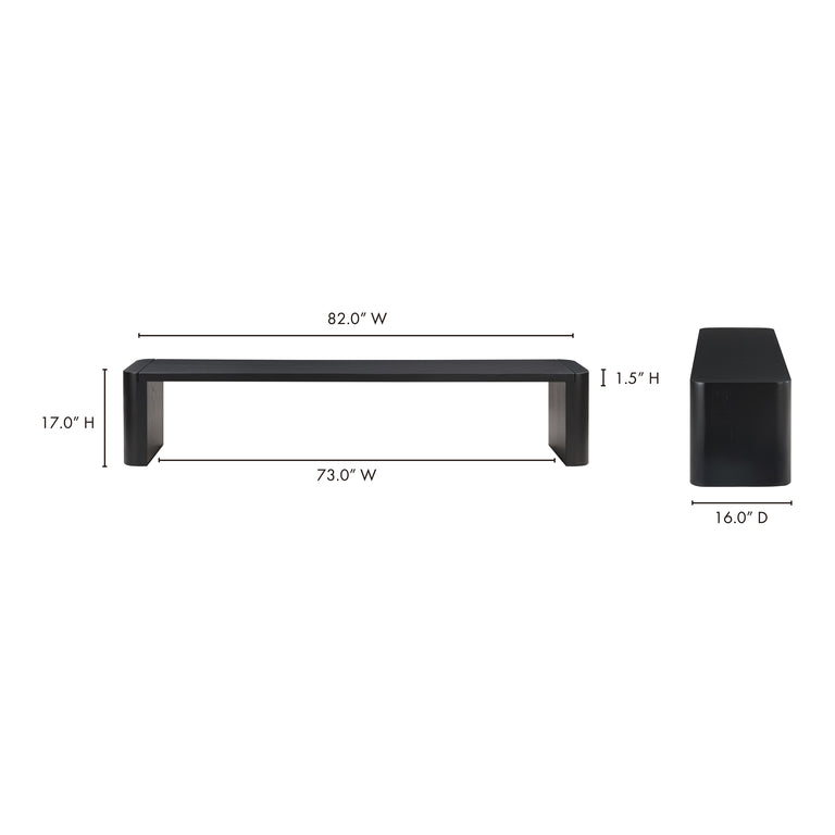 POST LARGE DINING BENCH BLACK