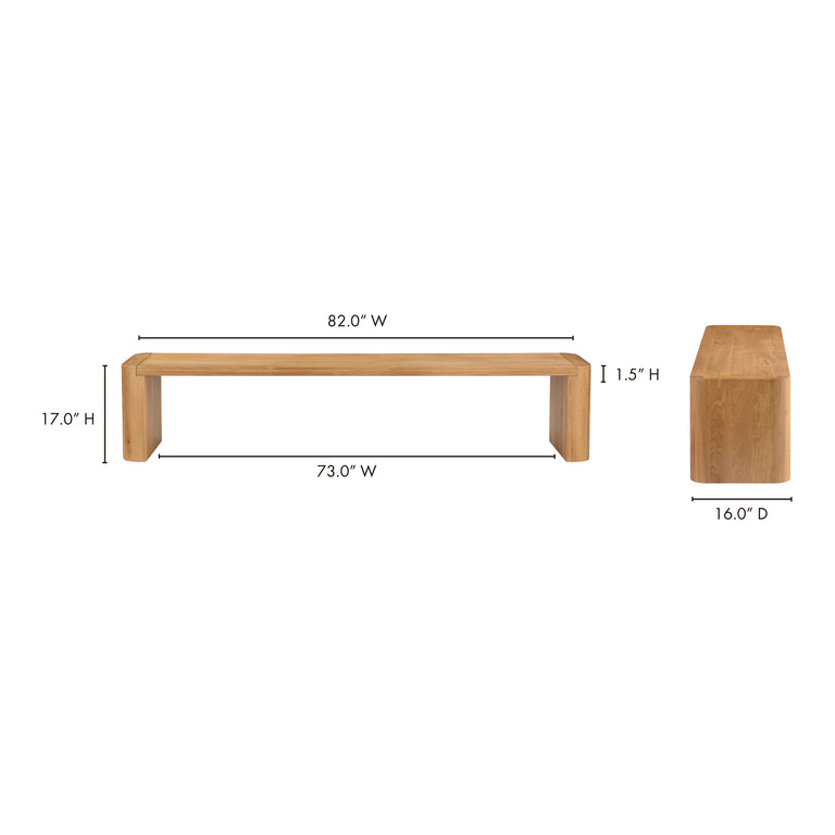 POST LARGE DINING BENCH BLACK