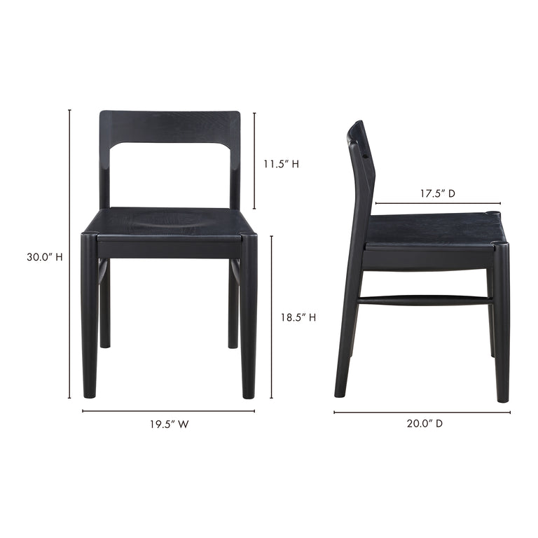 OWING DINING CHAIR BLACK - SET OF TWO