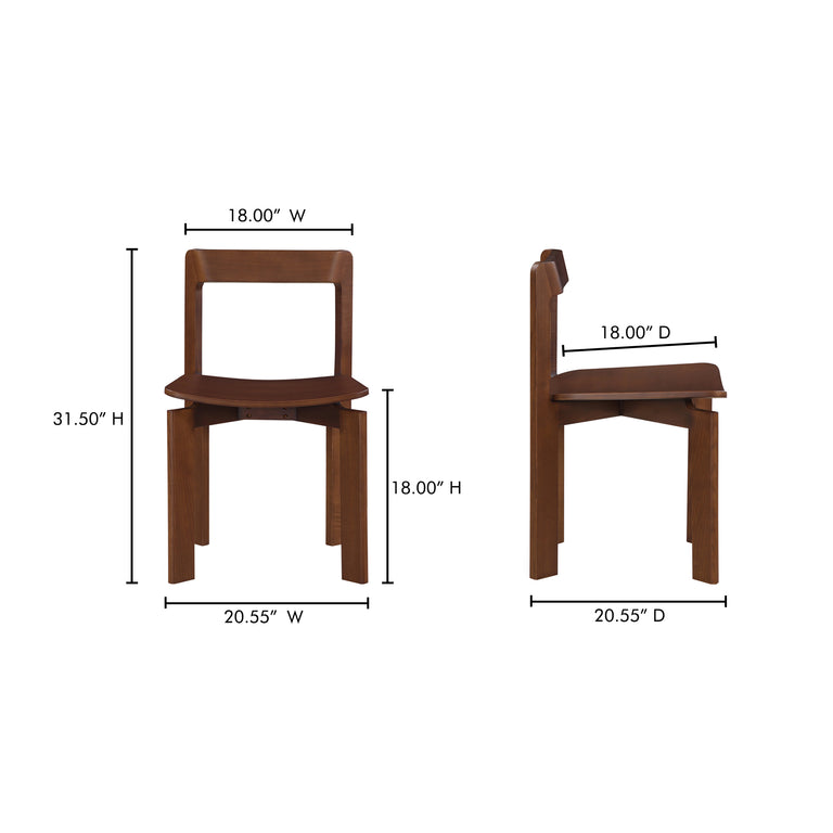 DAIFUKU DINING CHAIR BROWN Ã¢â‚¬â€œ SET OF TWO