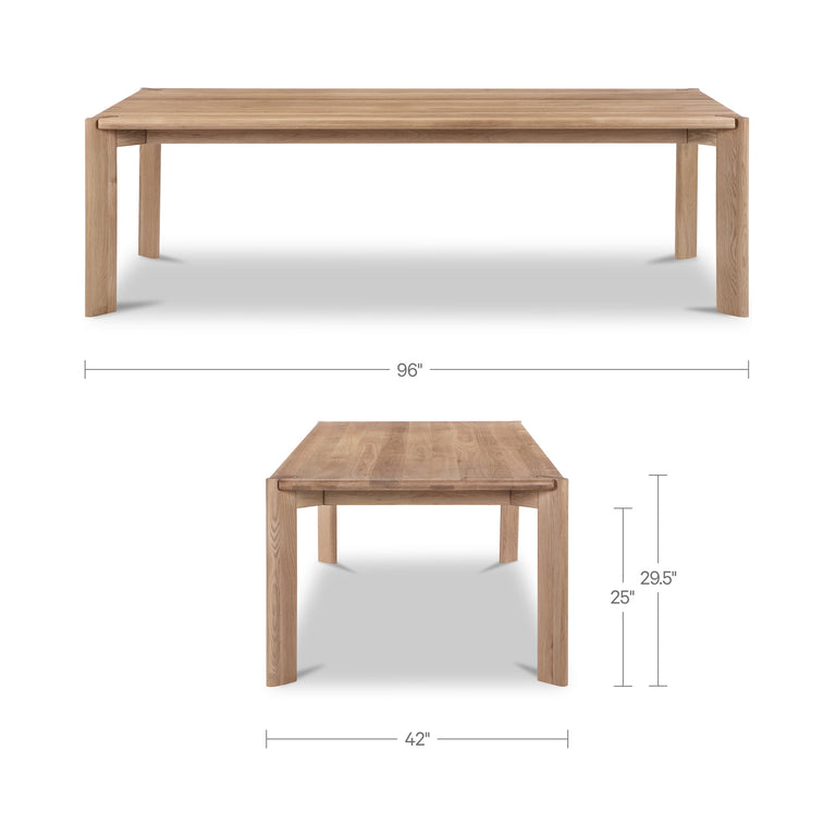 DAIFUKU LARGE DINING TABLE BRUSHED NATURAL OAK