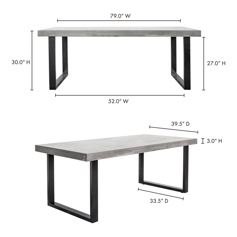 JEDRIK LARGE OUTDOOR DINING TABLE GREY