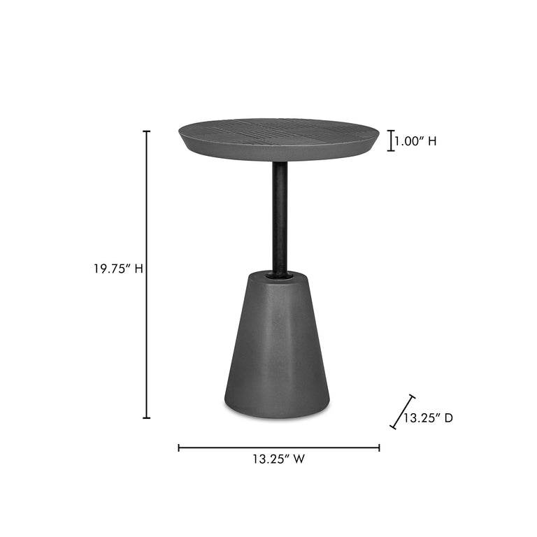 FOUNDATION OUTDOOR ACCENT TABLE DARK GREY