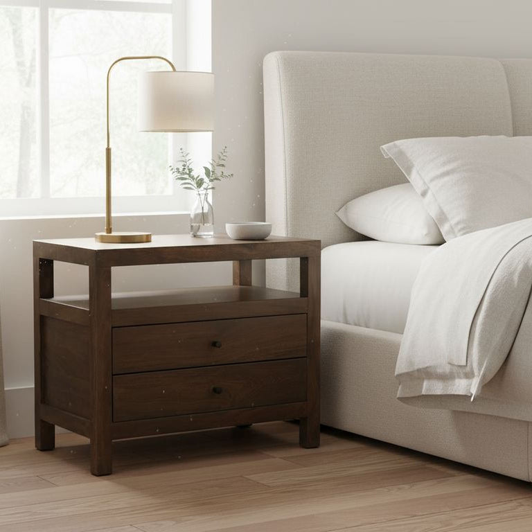 WINDSOR NIGHTSTAND DARK BROWN