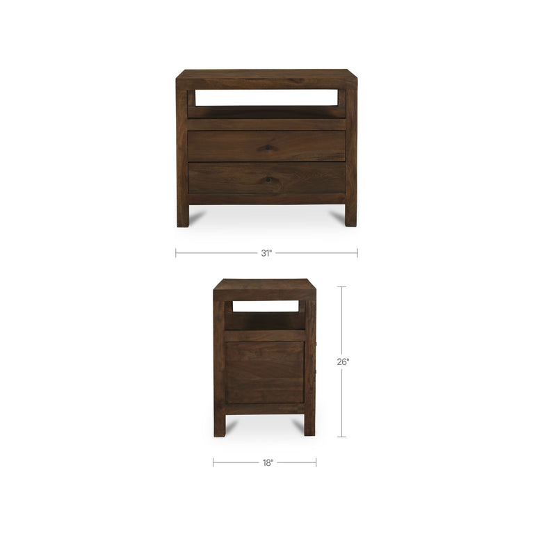 WINDSOR NIGHTSTAND DARK BROWN