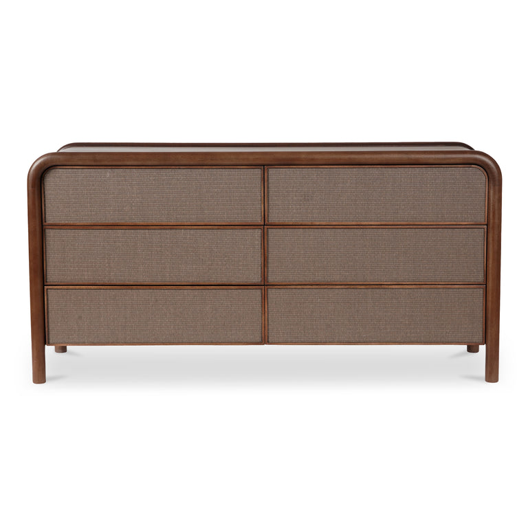 RYE 6 DRAWER DRESSER WARM BROWN