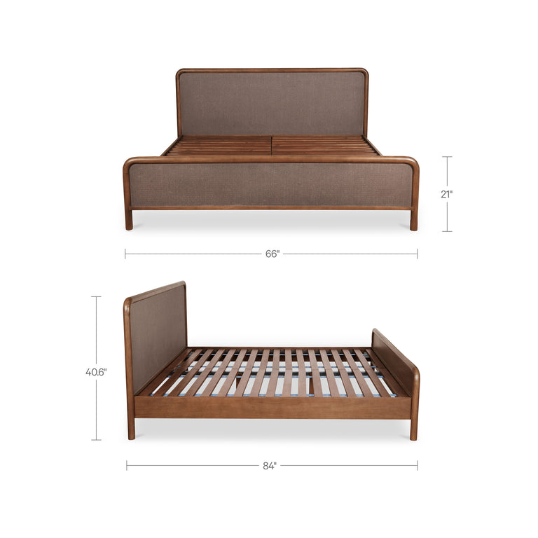 RYE KING BED WARM BROWN