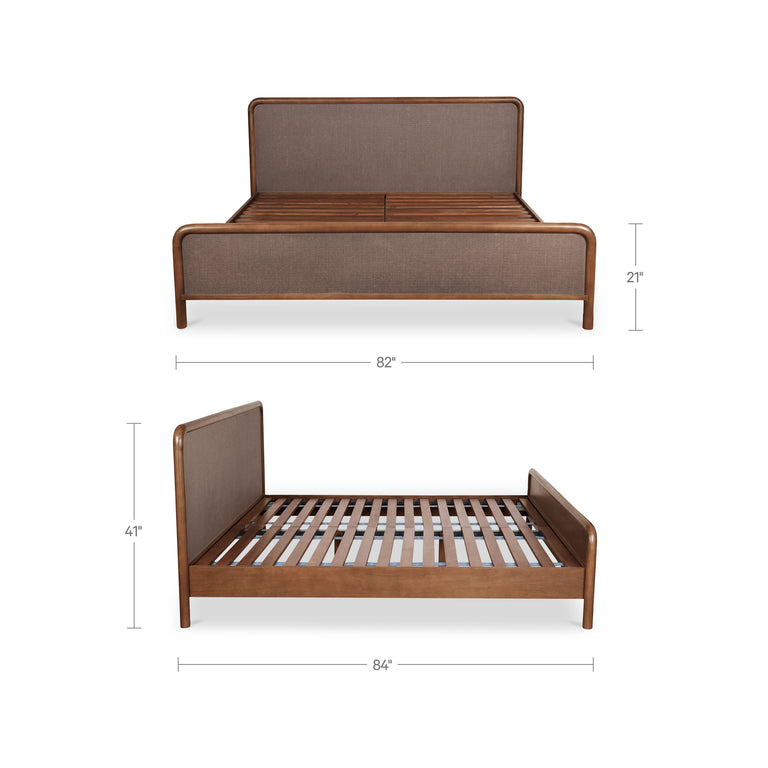 RYE KING BED WARM BROWN