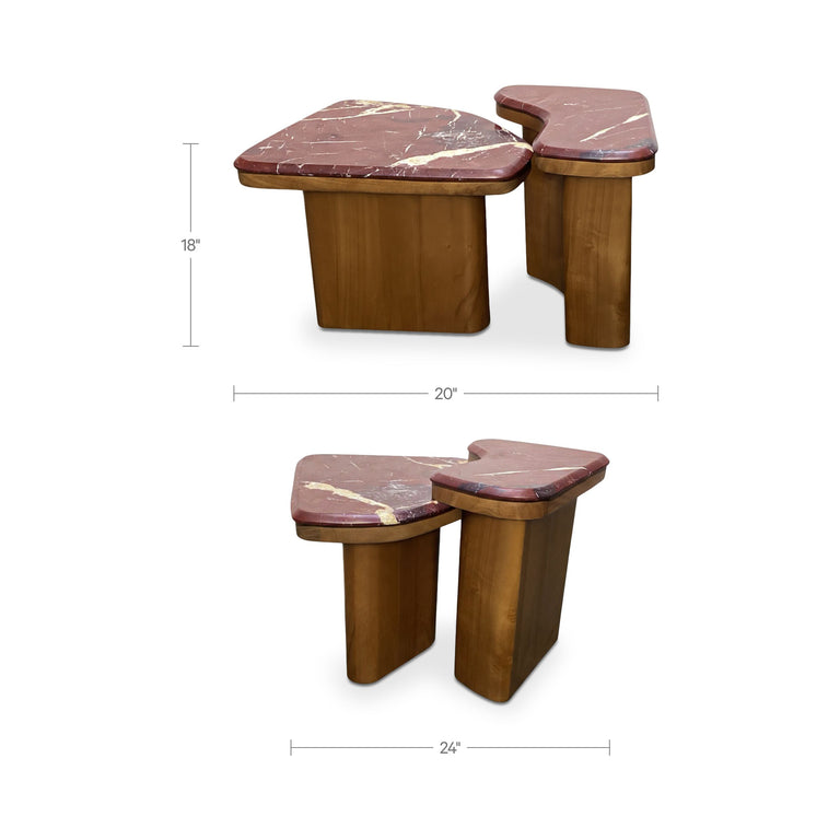 ABI NESTING COFFEE TABLE BEIGE COSMOS MARBLE