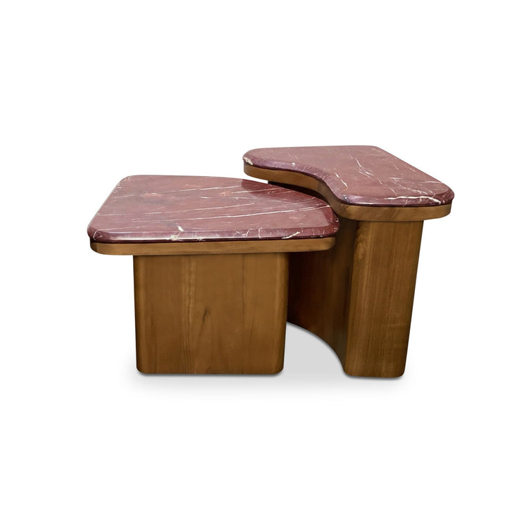 ABI NESTING COFFEE TABLE BEIGE COSMOS MARBLE