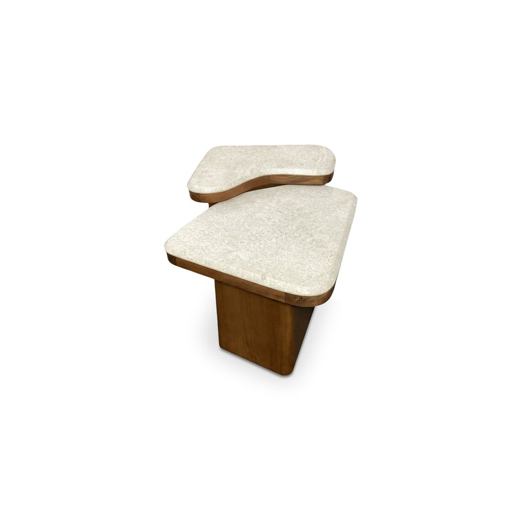 ABI NESTING COFFEE TABLE BEIGE COSMOS MARBLE