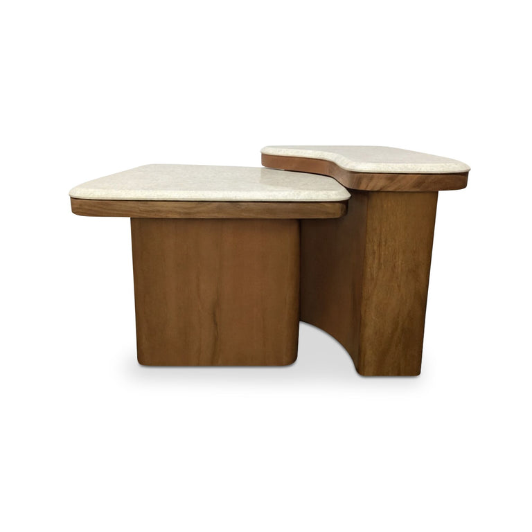 ABI NESTING COFFEE TABLE BEIGE COSMOS MARBLE