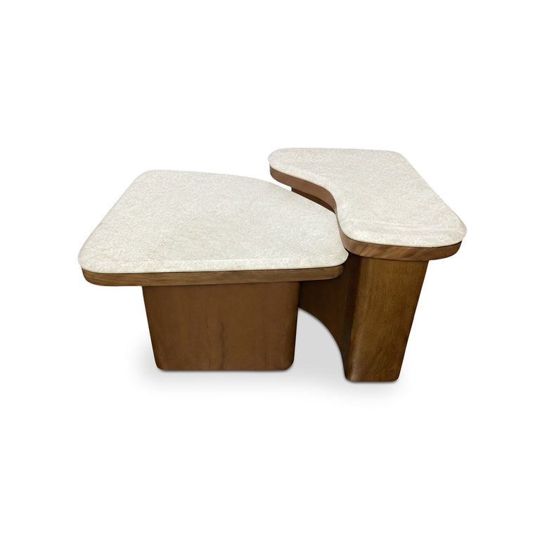 ABI NESTING COFFEE TABLE BEIGE COSMOS MARBLE