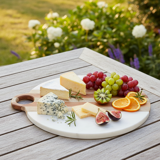 MOA MARBLE & WOOD ROUND BOARD | SERVING BOARDS