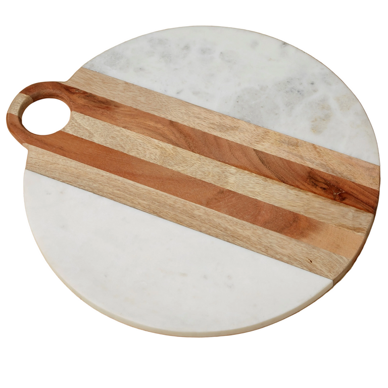 MOA MARBLE & WOOD ROUND BOARD | SERVING BOARDS