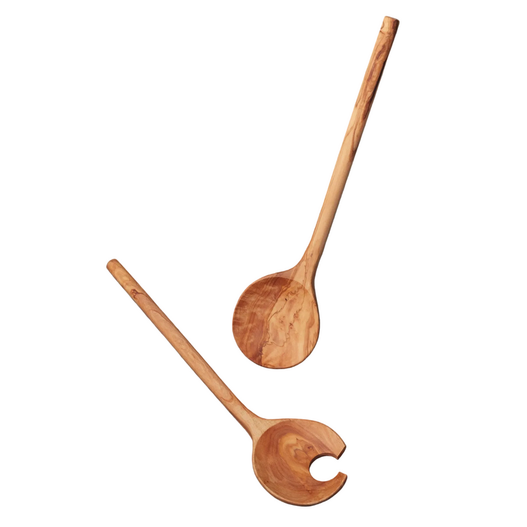 OLIVE WOOD CRESCENT SERVING SET | SERVING UTENSILS