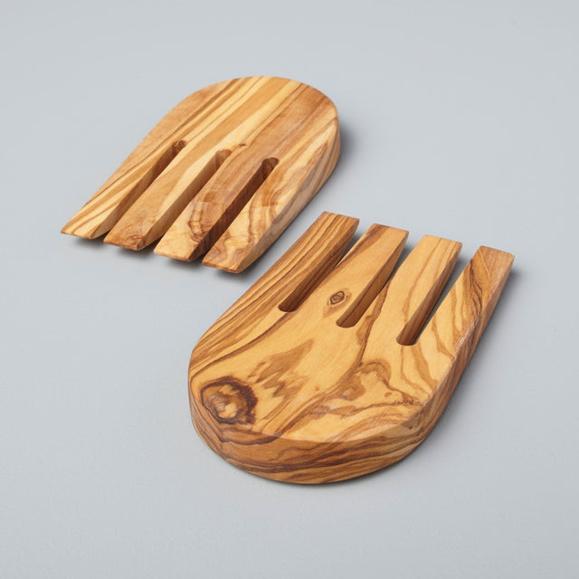 OLIVE WOOD SALAD HANDS | SERVING UTENSILS