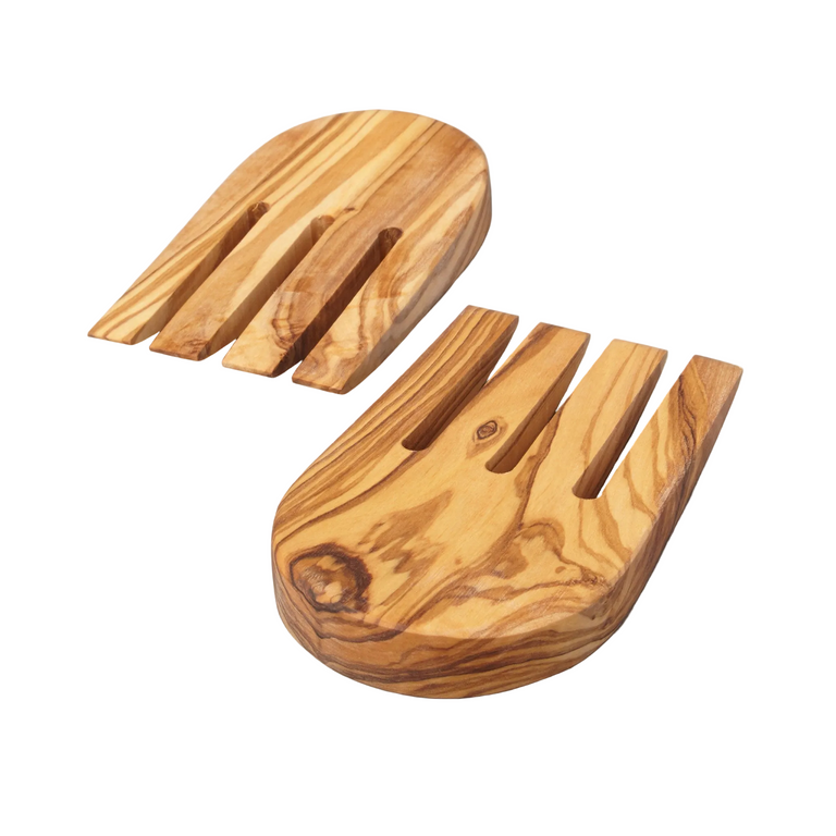 OLIVE WOOD SALAD HANDS | SERVING UTENSILS