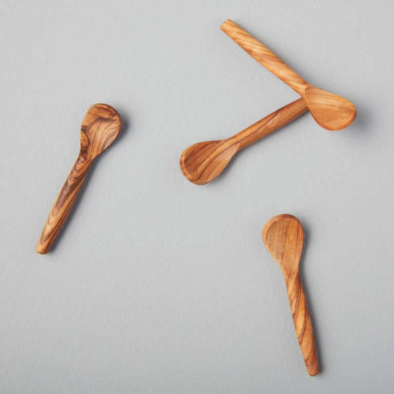 OLIVE WOOD SPOONS, XS SET OF 4 | SERVING UTENSILS