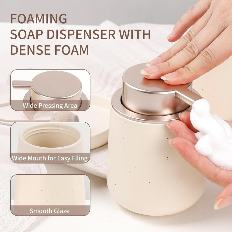 BOSILUNLIFE MODERN 3‘PIECE FOAMING BATHROOM SET RECYCLED ECO‘CLAY | BATHROOM ACCESSORIES