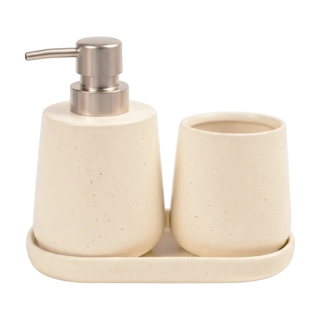 BOSILUNLIFE MODERN 3‘PIECE FOAMING BATHROOM SET RECYCLED ECO‘CLAY | BATHROOM ACCESSORIES