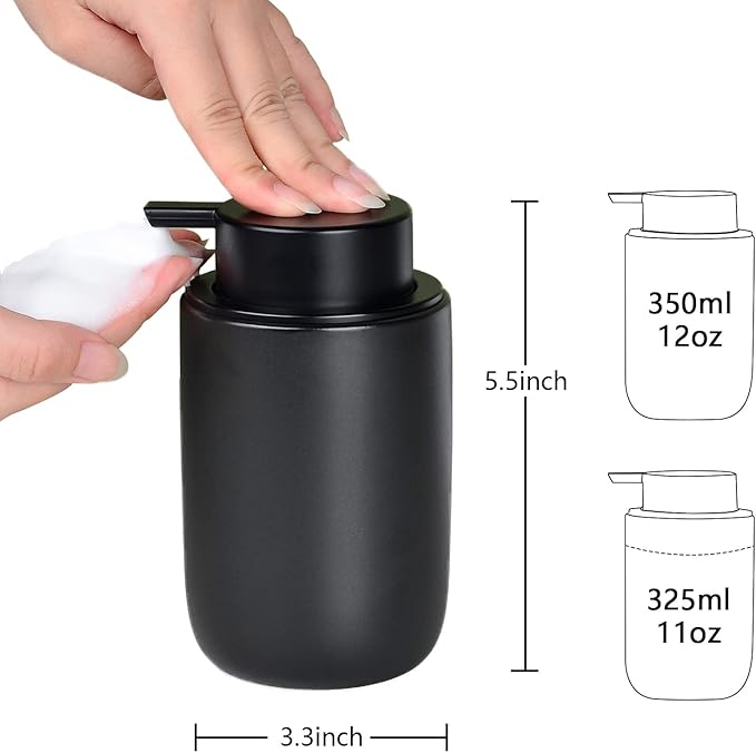 BosilunLife Foaming Soap Dispenser Slim Recycled Ceramic Eco-Clay