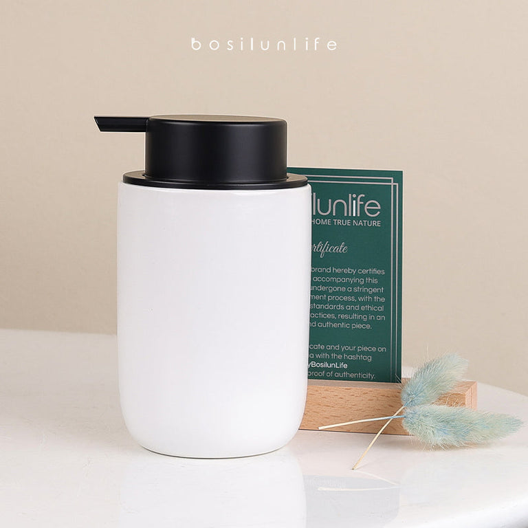 BosilunLife Foaming Soap Dispenser Slim Recycled Ceramic Eco-Clay