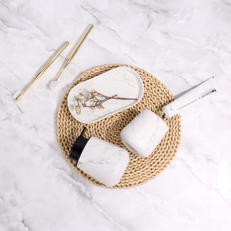 BOSILUNLIFE MARBLE FOAMING BATHROOM SET RECYCLED ECO-CLAY