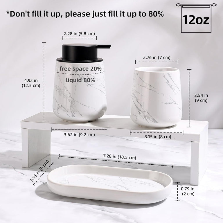 BOSILUNLIFE MARBLE FOAMING BATHROOM SET RECYCLED ECO-CLAY