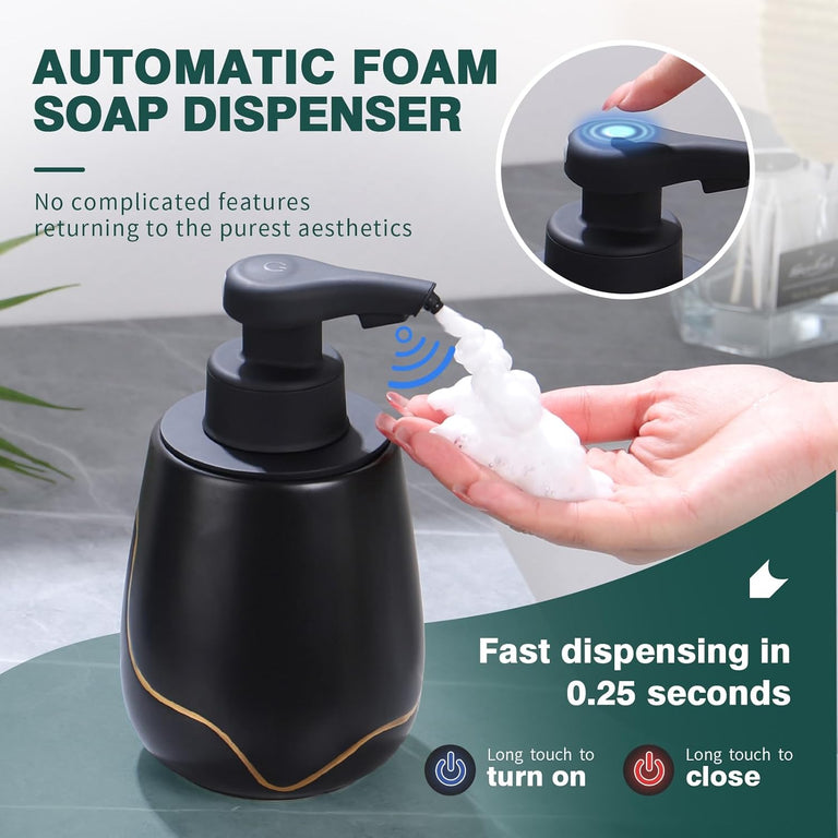 BOSILUNLIFE NORDIC GARDEN AUTOMATIC FOAMING SOAP DISPENSER RECYCLED ECO-CLAY 18.94 OZ | BATHROOM ACCESSORIES