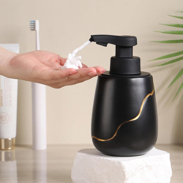 BOSILUNLIFE NORDIC GARDEN AUTOMATIC FOAMING SOAP DISPENSER RECYCLED ECO-CLAY 18.94 OZ | BATHROOM ACCESSORIES