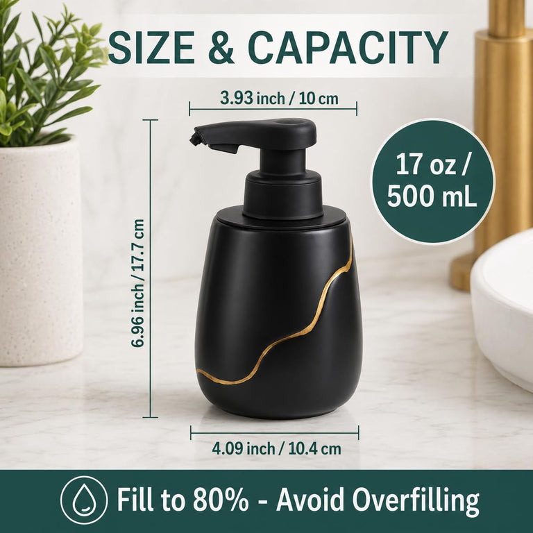 BOSILUNLIFE NORDIC GARDEN AUTOMATIC FOAMING SOAP DISPENSER RECYCLED ECO-CLAY 18.94 OZ | BATHROOM ACCESSORIES