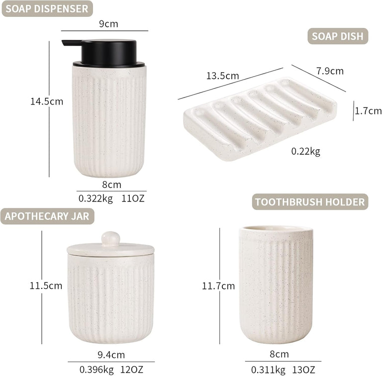 BOSILUNLIFE POCKMARK FOAMING BATHROOM SET RECYCLED ECO-CLAY | BATHROOM ACCESSORIES