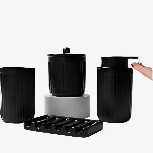 BosilunLife Pockmark 4-Piece Liquid Bathroom Set Recycled Ceramic Eco-Clay