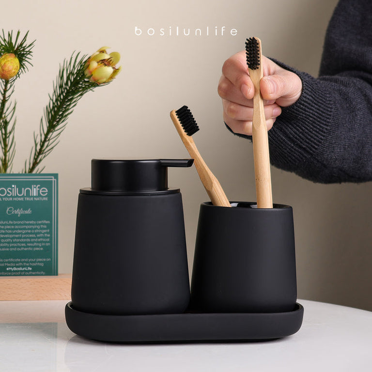 BosilunLife Rubber Paint Liquid Bathroom Accessories Set Recycled Ceramic Eco-Clay