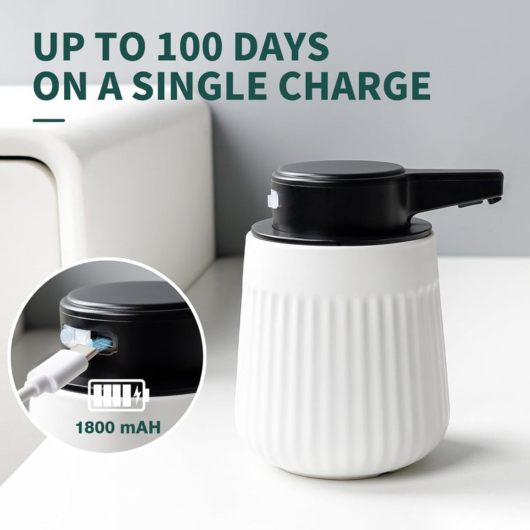 BOSILUNLIFE SOFTWAVE AUTOMATIC FOAMING SOAP DISPENSER RECYCLED ECO-CLAY 10 OZ