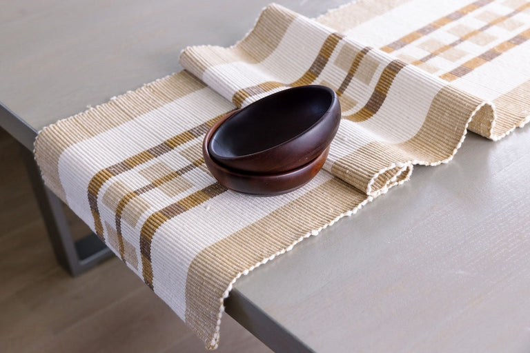 GONDER HANDWOVEN ETHIOPIAN COTTON TABLE RUNNER | ENTERTAINING