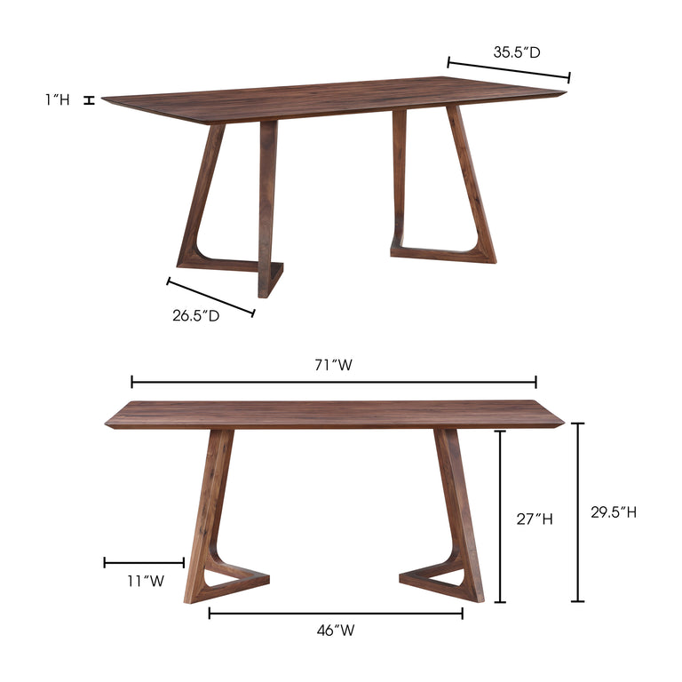 GODENZA RECTANGULAR DINING TABLE WALNUT