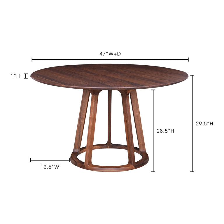 ALDO ROUND DINING TABLE WALNUT