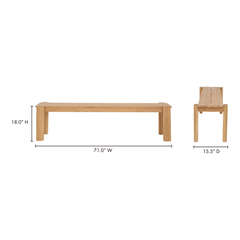 TEMPO OUTDOOR DINING BENCH NATURAL
