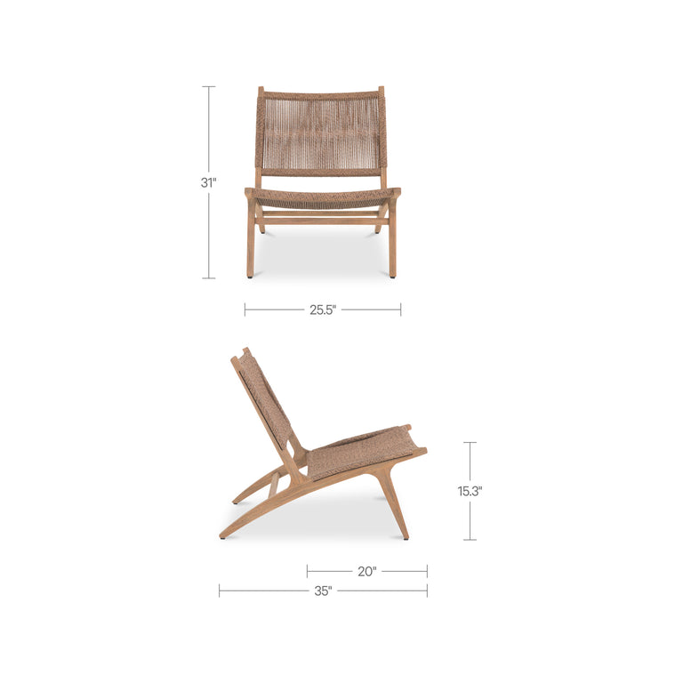 PALMA OUTDOOR LOUNGE CHAIR WARM BROWN