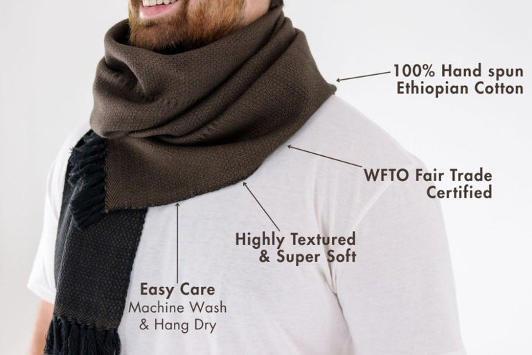 CHALA HANDWOVEN ETHIOPIAN COTTON SCARF | APPAREL