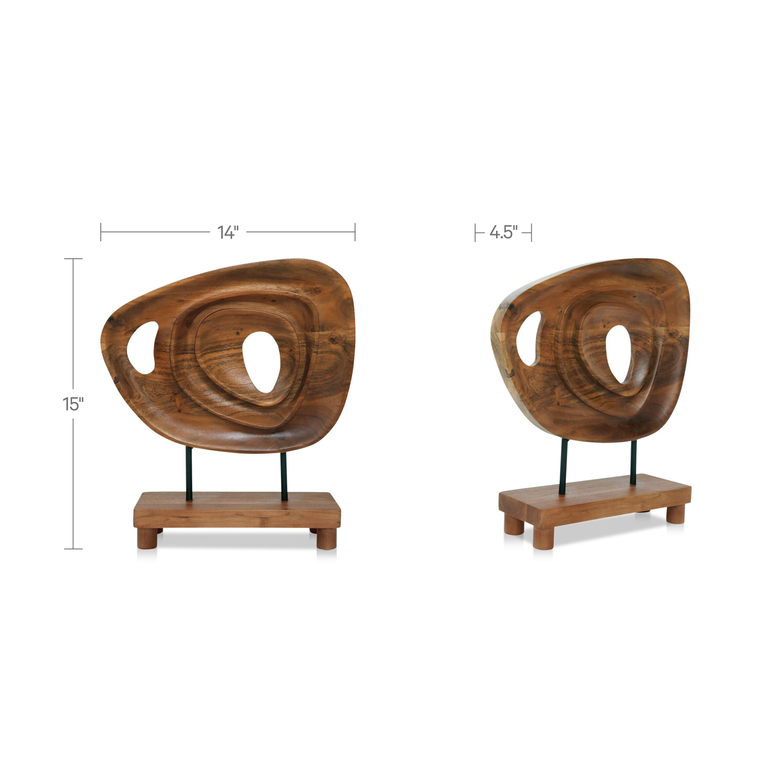 SADDLER SCULPTURE NATURAL ACACIA